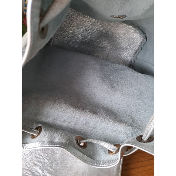 Women\'s Leather Silver Backpack 13 X 16 X 6 in main image 5